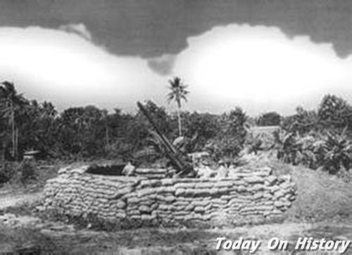 威克岛美军高炮阵地